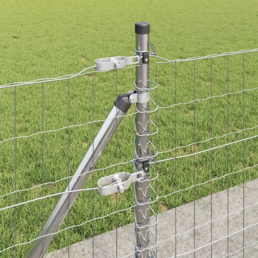 Recinzione da Giardino | Recinzione con Posto Argento 0,6 x 50 m Acciaio