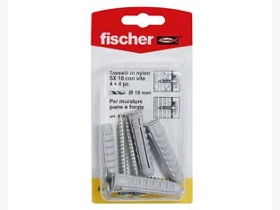 TASSELLI IN NYLON CON VITE SX-SK- - ø mm.6x30 vite mm.4,5x40 - 20 blister FISCHER