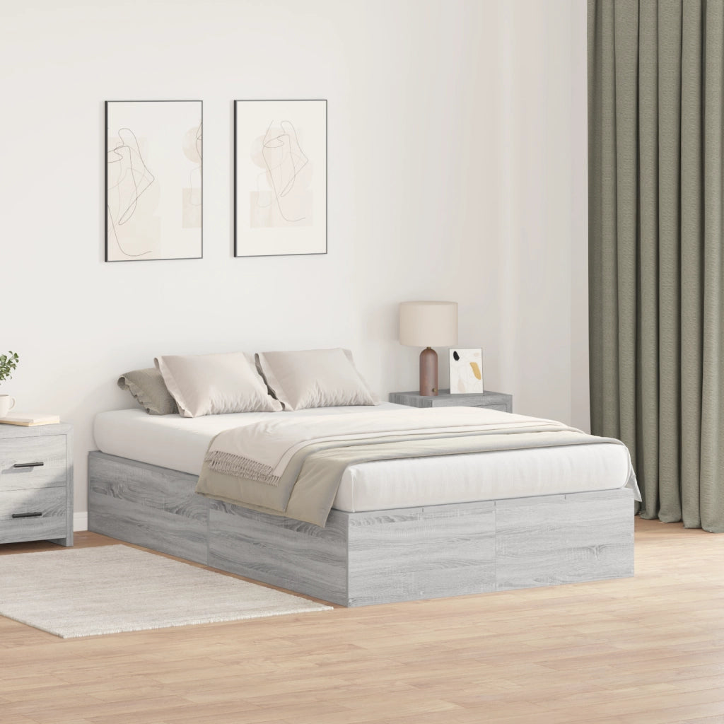 Struttura letto con contenitore  Grigia Sonoma 120x190 cm