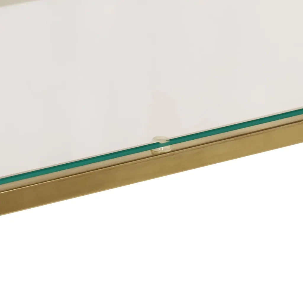 Tavolino Consolle Dorato Acciaio Inossidabile e Vetro Temperato 350002