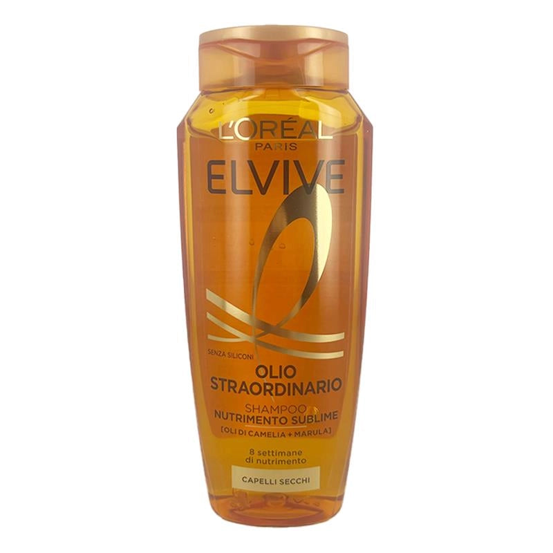 L'OREAL PARIS ELVIVE SHAMPOO NUTRIMENTO SUBLIME OLIO STRAORDINARIO CON OLI DI CAMELIA + MARULA PER CAPELLI SECCHI 250 ML