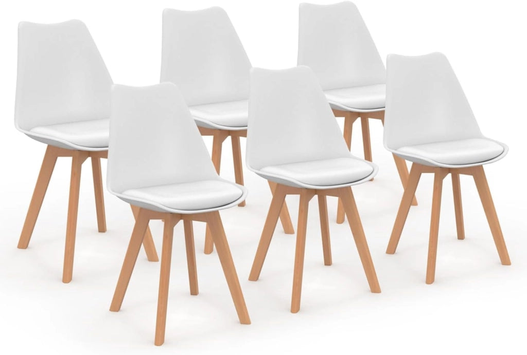 Set di 6 sedie SARA bianche per sala da pranzo