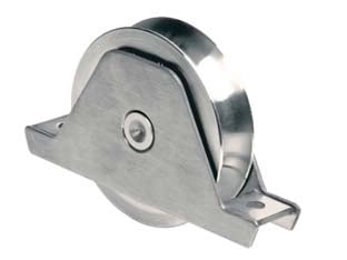 RUOTA CANCELLI GOLA SEMITONDA CON SUPPORTO ART.337  ø mm.100 supporto mm.155    COMUNELLO