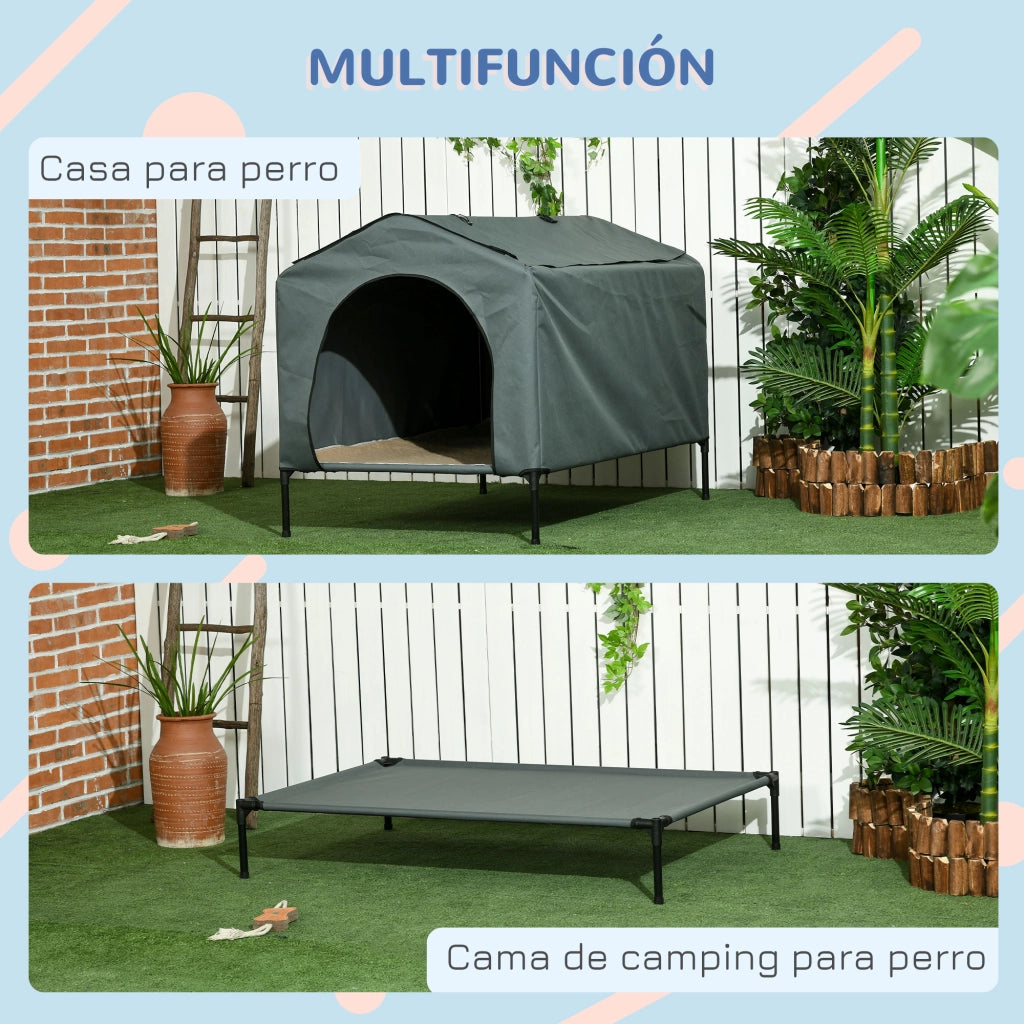 Cuccia per Cani Letto Rialzato ¨C Zephmum ¨C Grigio 130x85x95 cm
