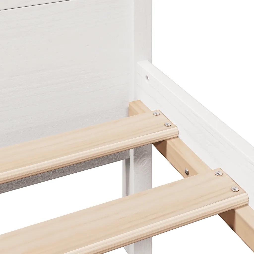 Letto senza Materasso Bianco 150x200 cm Legno Massello di Pino 3309768