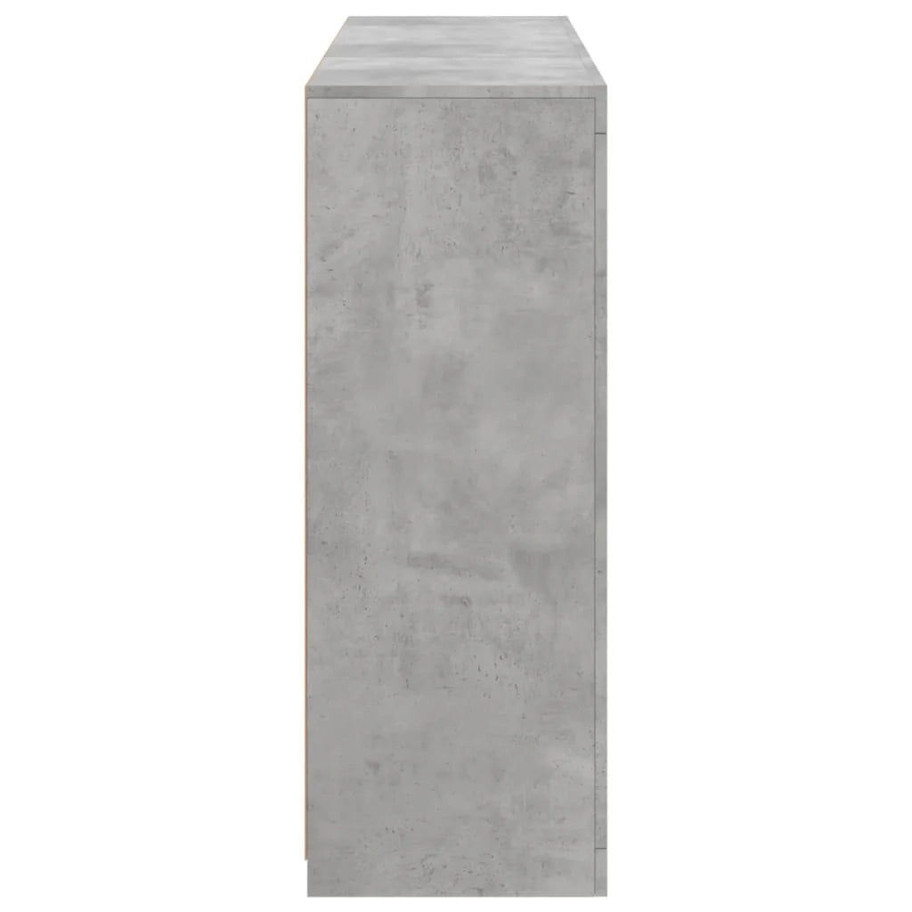 Buffet credenza cassettiera armadio mobile contenitore organizer per cucina soggiorno salotto con luci LED 3 pezzi legno ingegnerizzato grigio 02_0037219