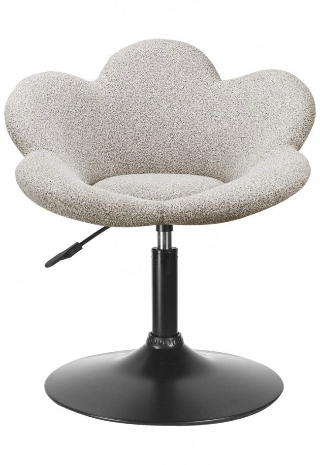 Set 2 Poltroncine da Soggiorno 69x55x69/81 cm in Schiuma Poliuretanica Fleur Nero-Beige