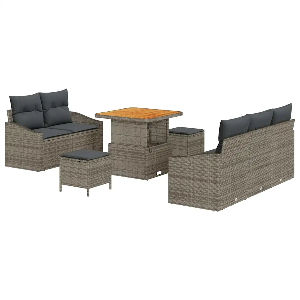 Set Divano da Giardino con cuscino 8 pcs Grigio 3364548