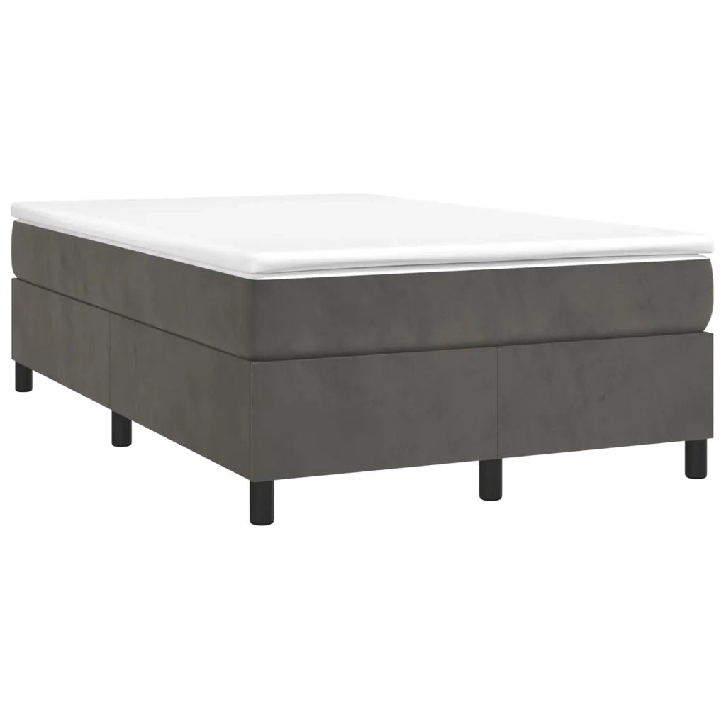 Giroletto a Molle con Materasso Grigio Scuro 120x200 cm Velluto 3144670