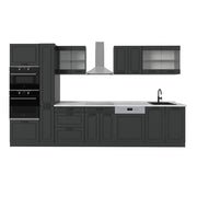 Cucina R-Line Antracite rustico/Antracite 350 cm, PL Marmo Vicco