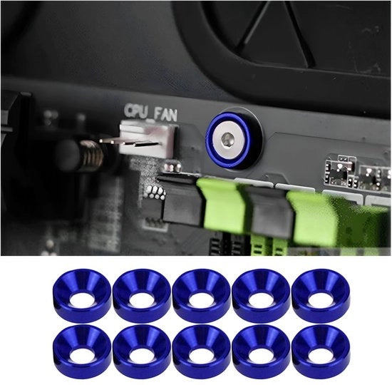 Slittri in alluminio lega - 10 pezzi - Diametro interno 3,1 mm - Diametro esterno 8 mm - Spessore 2 mm - Antistatici, alta qualità - Anelli di fissaggio
