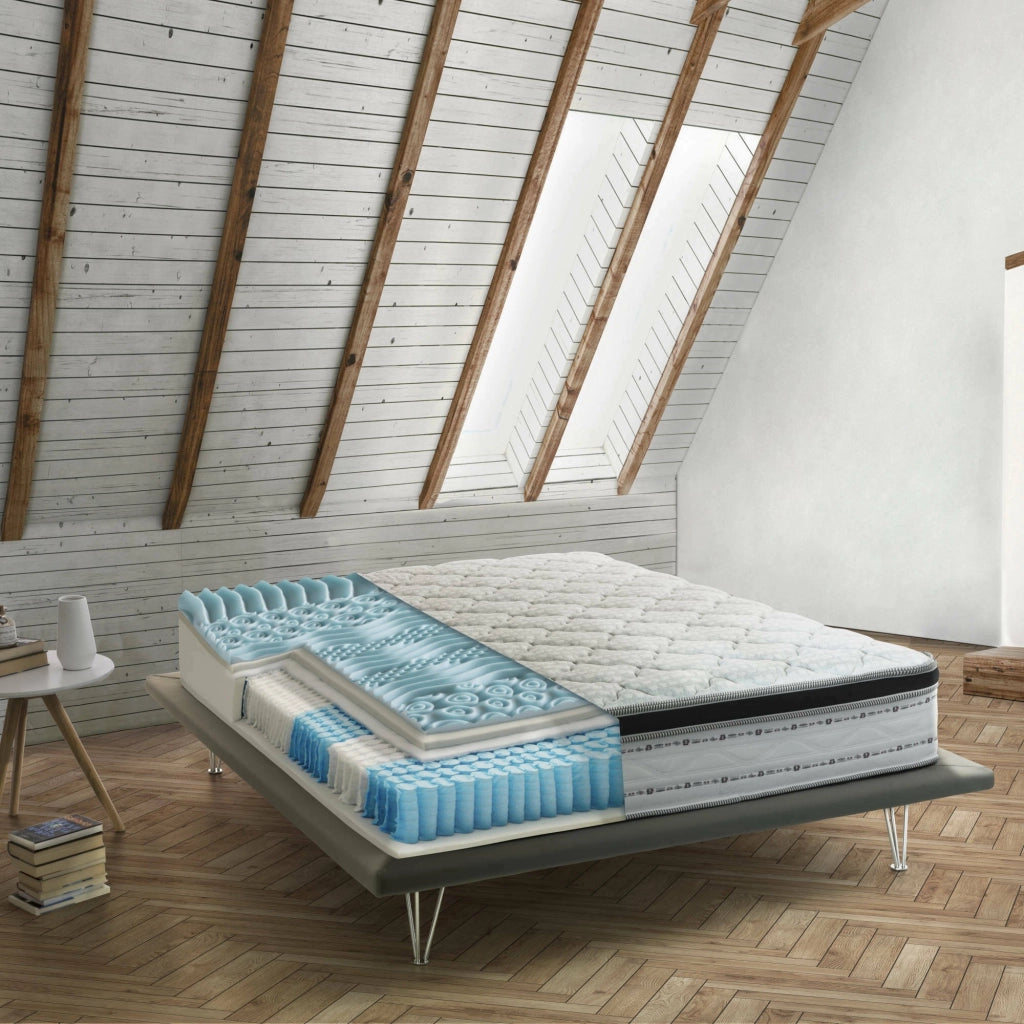 Materasso matrimoniale Atir, Sfoderabile in Memory Foam+Gel e Molle insacchettate, 100% Made in Italy, Antiacaro e Anallergico, cm 160x190 h27