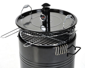 Barbecue Affumicatore a Carbone Carbonella Taddei Barrel Nero