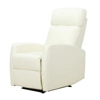 Poltrona Relax Reclinabile 165° con Poggiapiedi Regolabile Ergonomica in pelle PU, 65 × 92 × 100cm Crema
