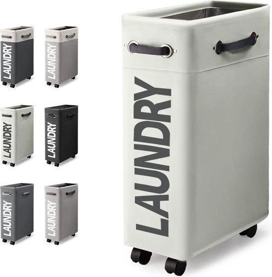 Lavatrice portatile con ruote, 45 litri, tessuto Oxford piccolo, lavatrice portatile con ruote, raccolta acqua sottile, lavatrice portatile con ruote, cassa lavatrice, sacchi lavatrice, raccolta acqua (beige o2)