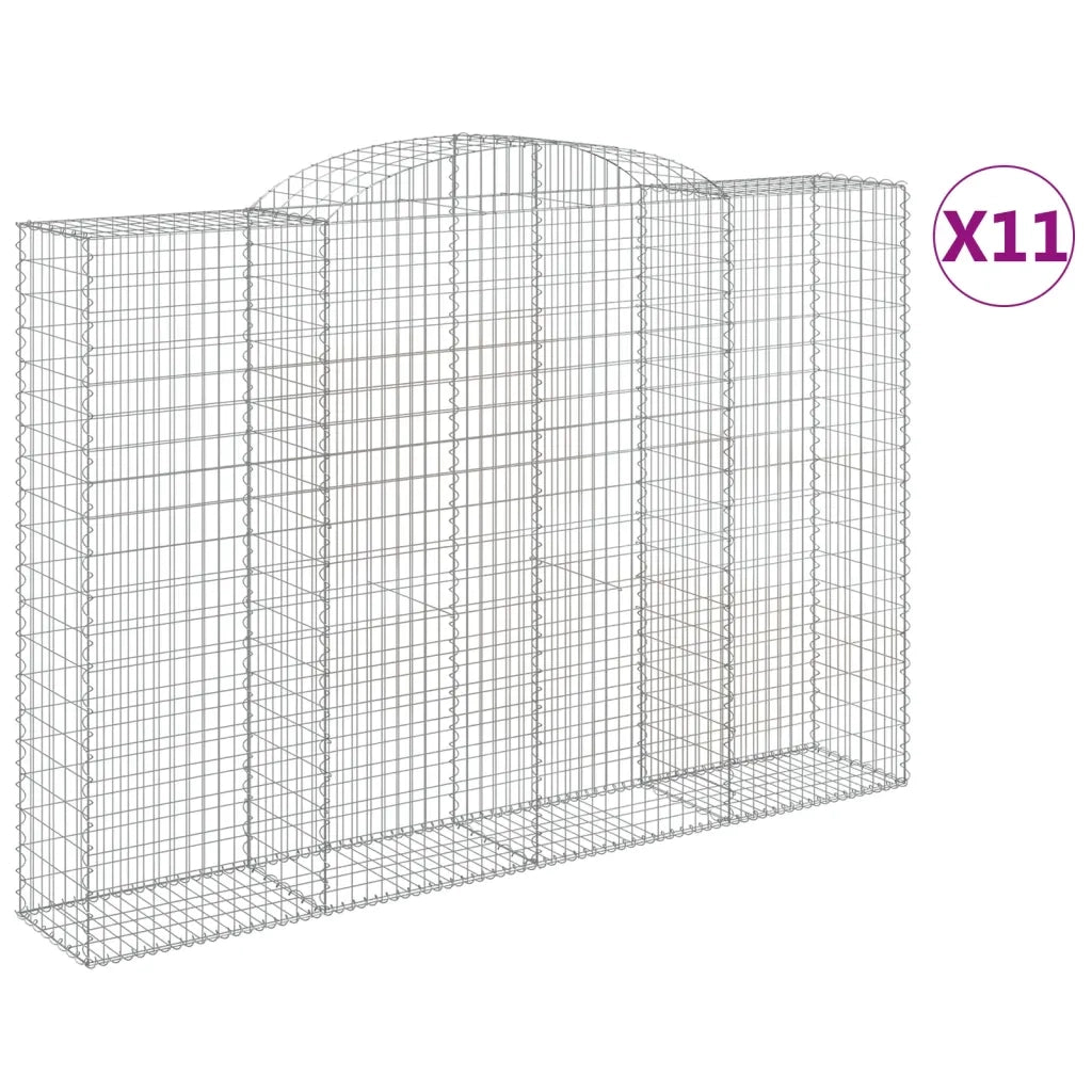 Cesti Gabbioni ad Arco 11 pz 300x50x200/220 cm Ferro Zincato 3146800