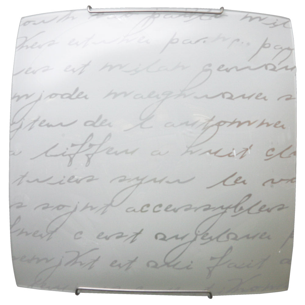 Plafoniera 1xE27 Ganci Filo Acciaio Vetro Lastra Scritte E-Energy Veronica