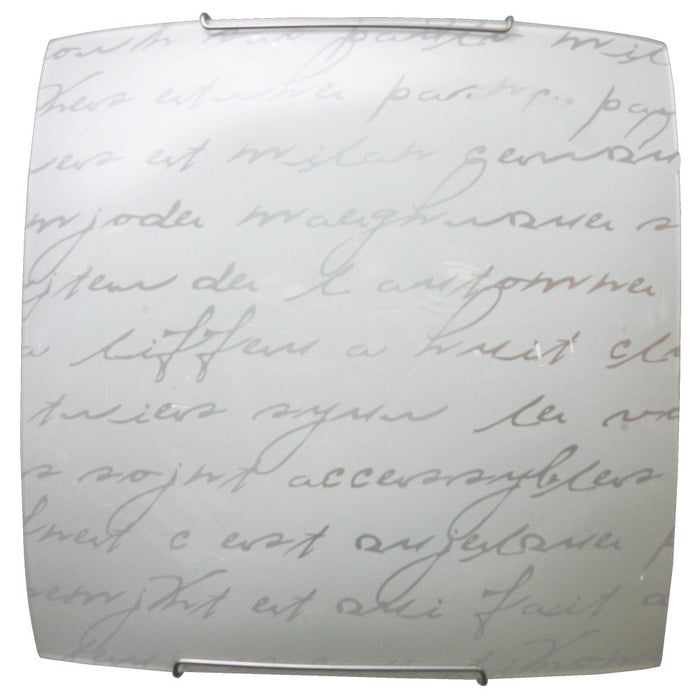 Plafoniera 1xE27 Ganci Filo Acciaio Vetro Lastra Scritte E-Energy Veronica