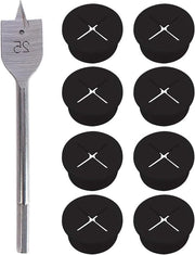 Kit di cavi di passaggio in silicone flessibili, 8 pezzi, diametro 20 mm, nero, con foro 25 mm.