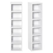 Set 2 Pezzi Mobile Libreria Porta CD 21x19.2x88,3 cm in Legno Bianco
