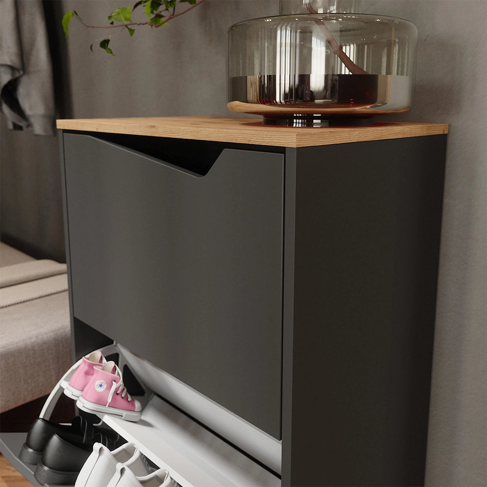 Vicco Scarpiera da ingresso Antracite/Artisan 60 x 91.6 cm con 2 scomparti