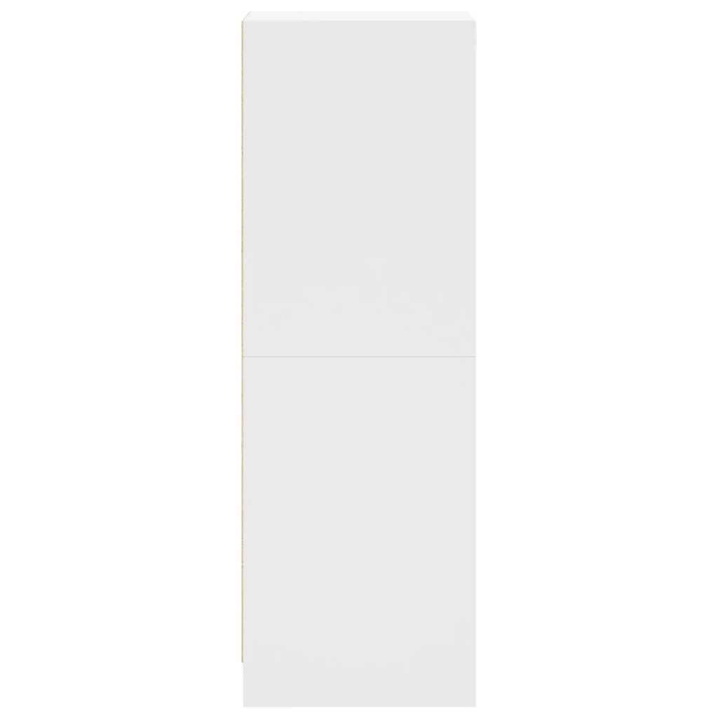 Buffet credenza cassettiera mobiletto mobile contenitore organizer per cucina soggiorno salotto con ante in vetro 35 x 37 x 109 cm bianco 02_0030107