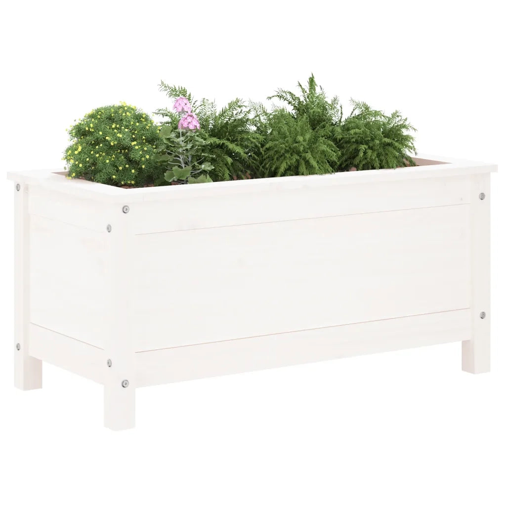 Fioriera da Giardino Bianca 82,5x40x39cm Legno Massello di Pinocod mxl 127812