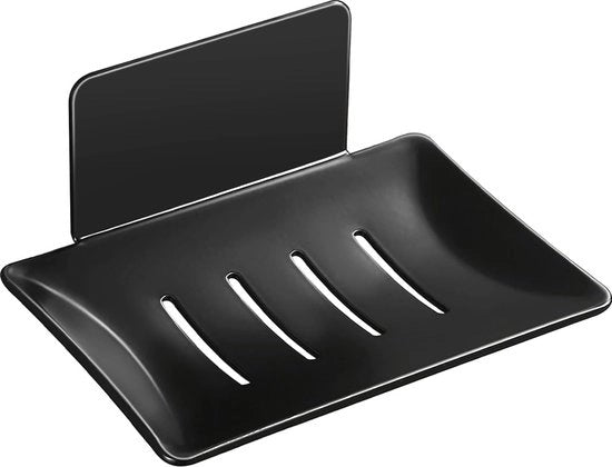 Contenitore in Acciaio Inossidabile per Doccia - Montaggio Facile alla Parete con Retro con Adesivo Autoattacco in Nero