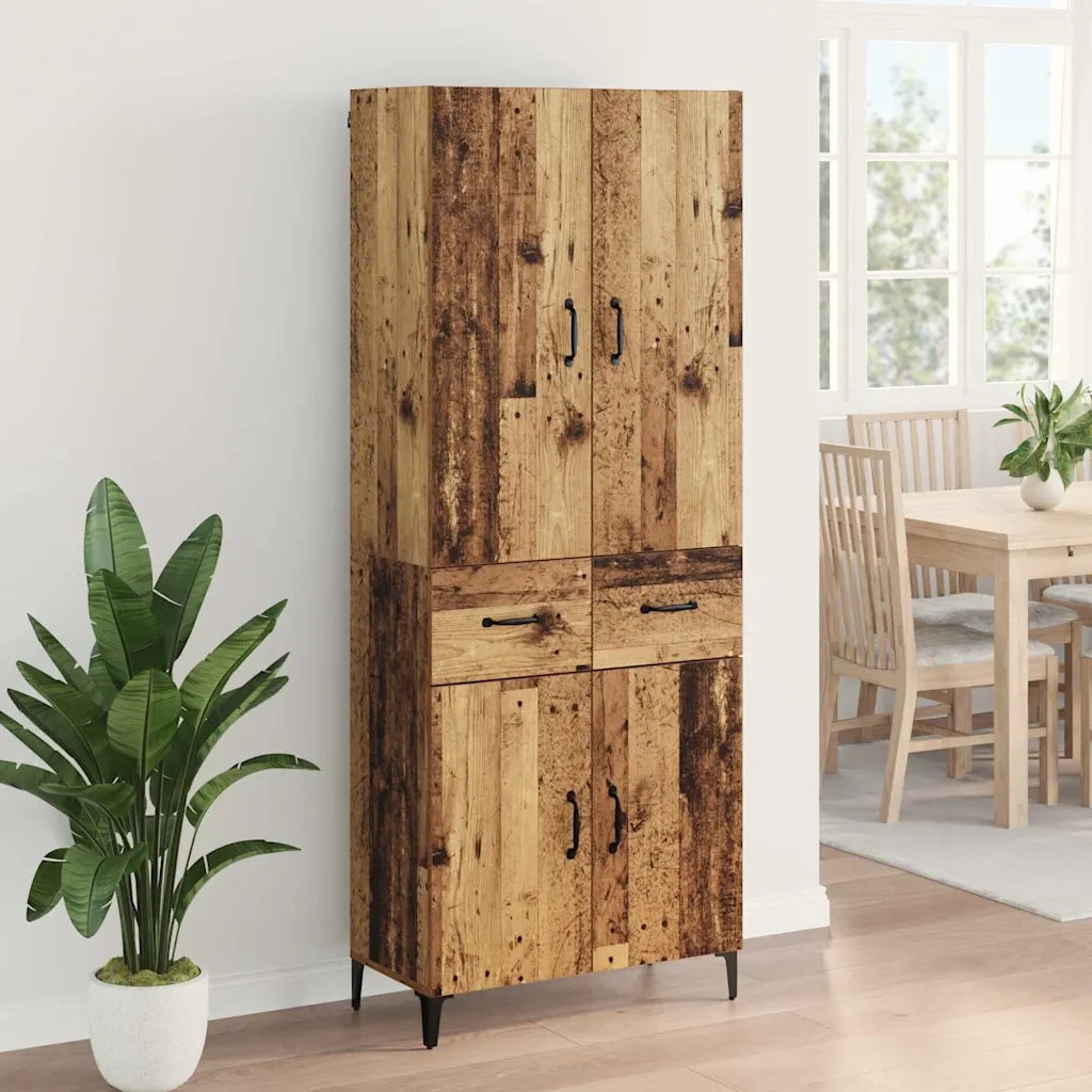 Credenza | Madia | Buffet da pranzo | Armadio da pranzo Legno vecchio 69,5 x 34 x 180 cm Legno multistrato