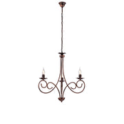 Lampadario Provenzale Candelabro Alma 3 Luci Ferro Battuto Nero E Rame
