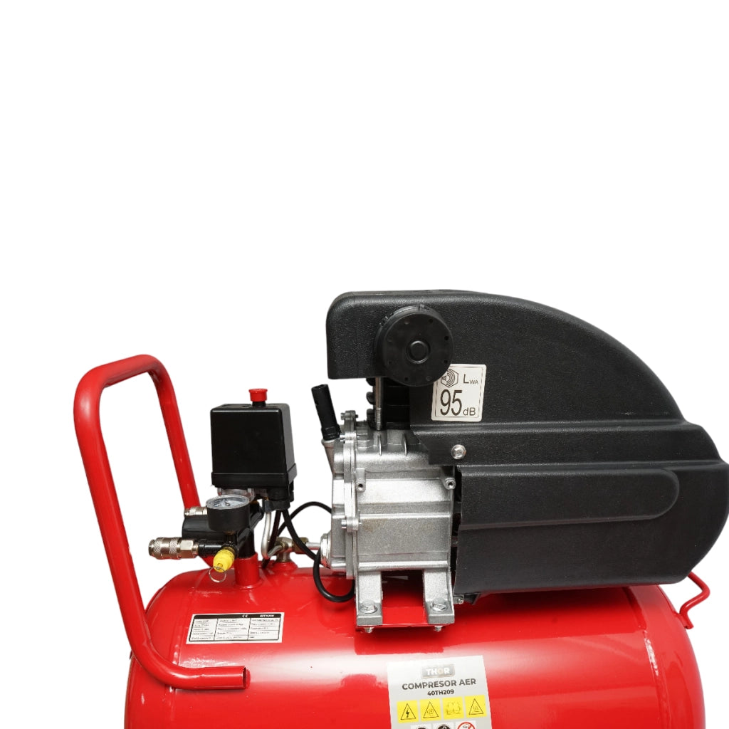 Compressore d'aria 50L, potenza motore 1,5KW/2HP, pressione massima 8 bar, volume aria aspirata 195L THOR