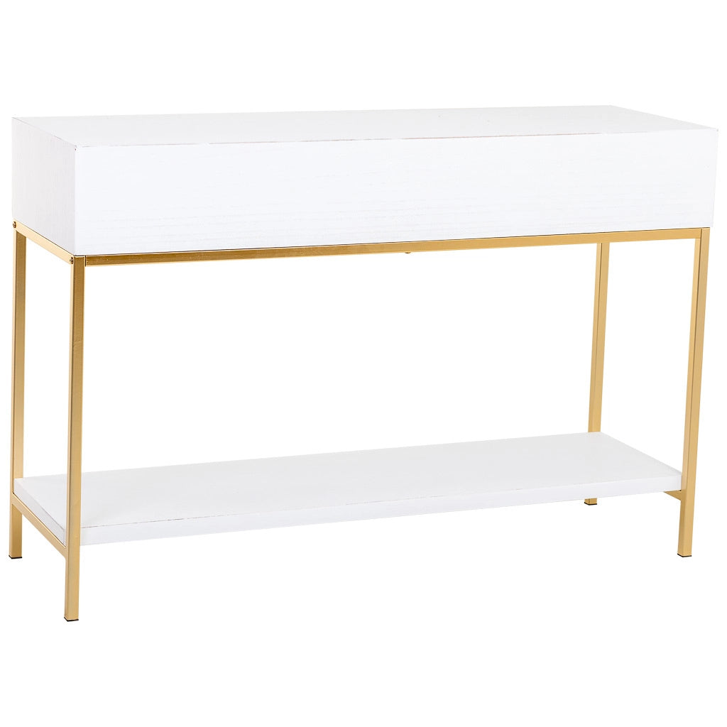 Mobile ingresso con due cassetti, legno e metallo, 120x40x69h cm