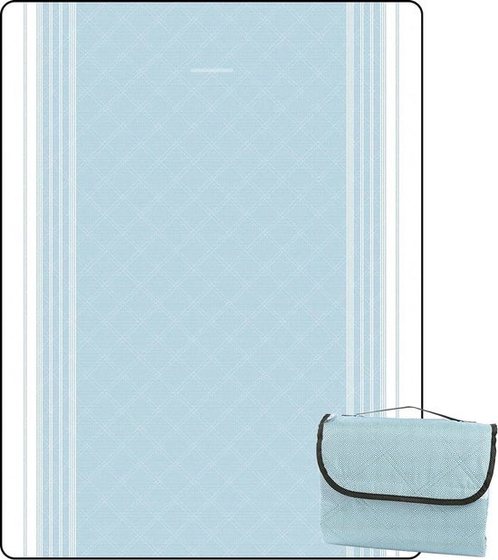 Decken impermeabili per picnic lavabili - deken da spiaggia senza sabbia XXL - deken per camping isolato - blu 300 x 200 cm