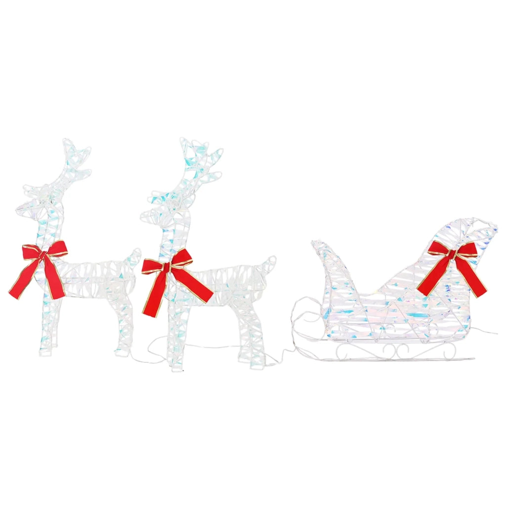 Slitta trainata da renna Bianco caldo 30 x 12 x 54,5 cm PET 42018970