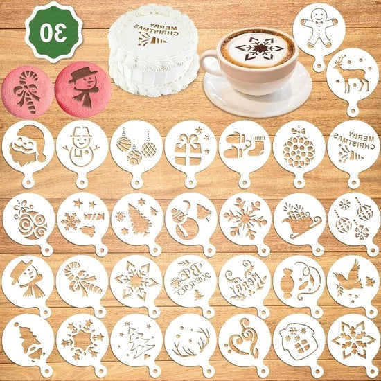 Stampi per biscotti di Natale - Stencil per biscotti riciclabili - Decorazione per Natale - Dessert DIY - Cake per caffè - Attrezzatura per Natale malissima