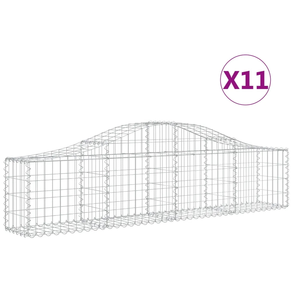Cesti Gabbioni ad Arco 11 pz 200x30x40/60 cm Ferro Zincatocod mxl 75940