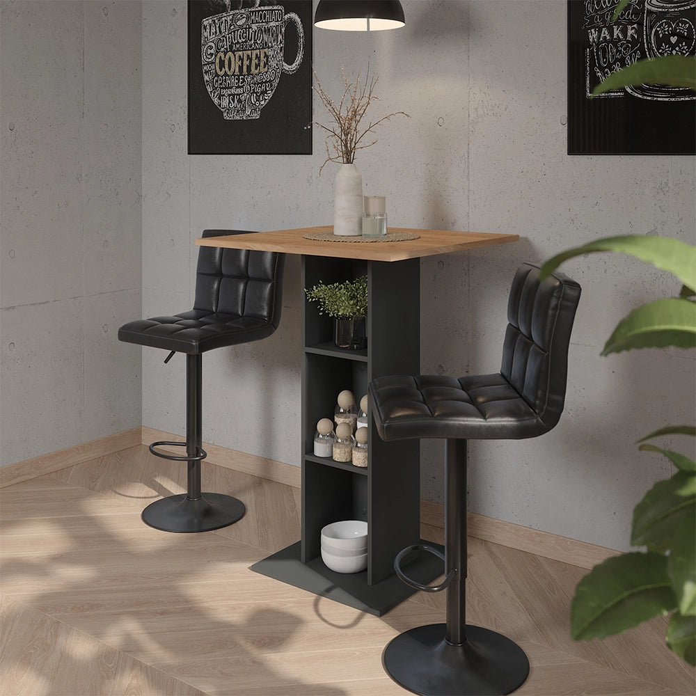 Set di 2 sgabelli da bar Sena Nero 43 x 94 cm Vicco