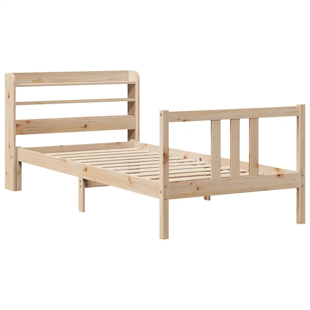 Giroletto con Testiera 75x190 cm in Legno Massello di Pino 3306694