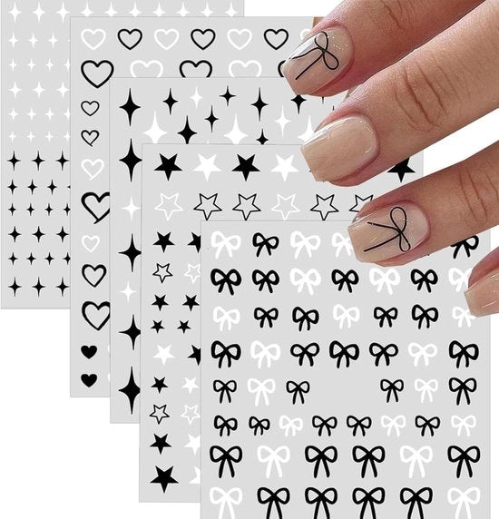 Accessori di design per unghie con sticker a forma di stella, decorazione per unghie con effetto lucido, set di sticker per unghie con forma di stella, decorazione per unghie con effetto glitter.