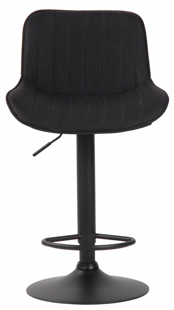 Set di 2 sgabelli da bar Lentini in tessuto nero,nero