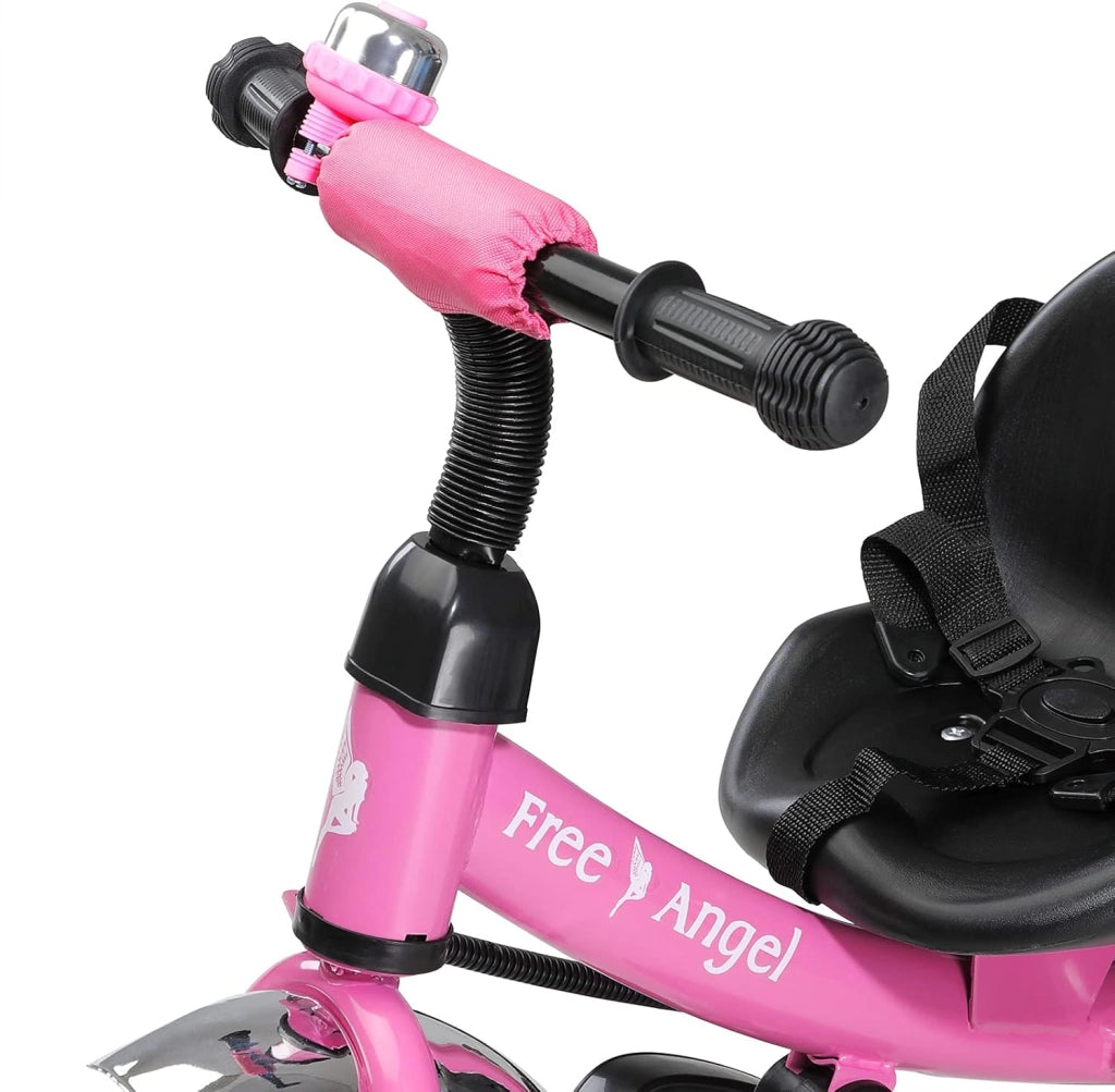 ® Triciclo per Bambini 2in1 con Maniglia Sicurezza Portaoggetti Bici per Imparare Giocando Pedali Removibili con Cestino