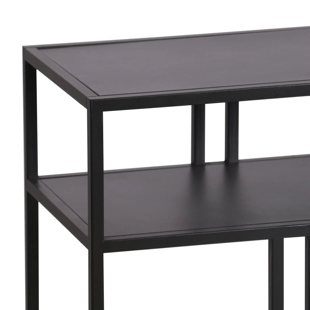 Tavolo consolle in metallo 78 x 110 x 30 cm nero 03_0008582