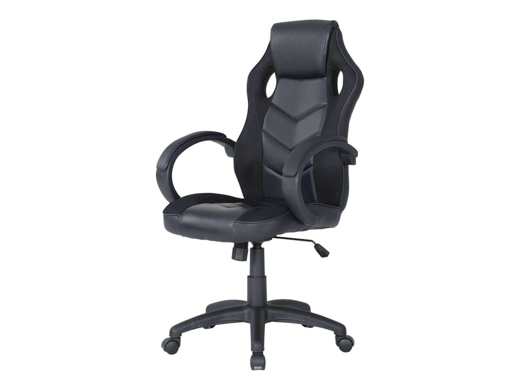 Sedia da gaming Urbana, Poltrona da gaming adulto, Sedia da scrivania, 66x61h104/114 cm, Nero