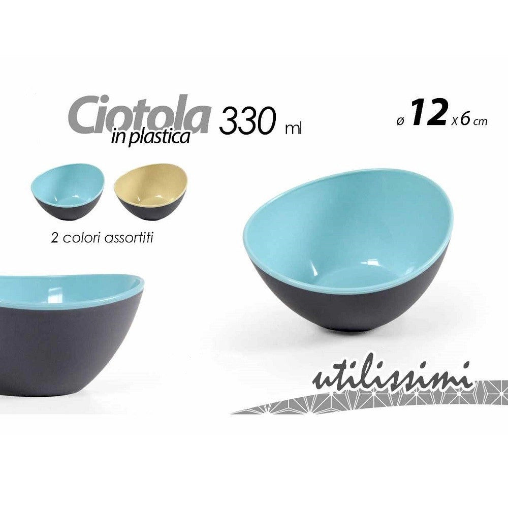 Trade Shop - Ciotola In Plastica Ciotolina 0,33 Lt ø12x6cm Cucina 2 Colori Assortiti 838576 -