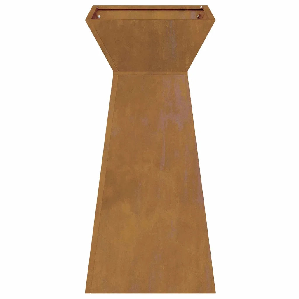 Vaso a Pilastro-Fioriera da Esterno-Contenitore per Piante Argento 35 x 35 x 73 cm Acciaio Inossidabile 315323
