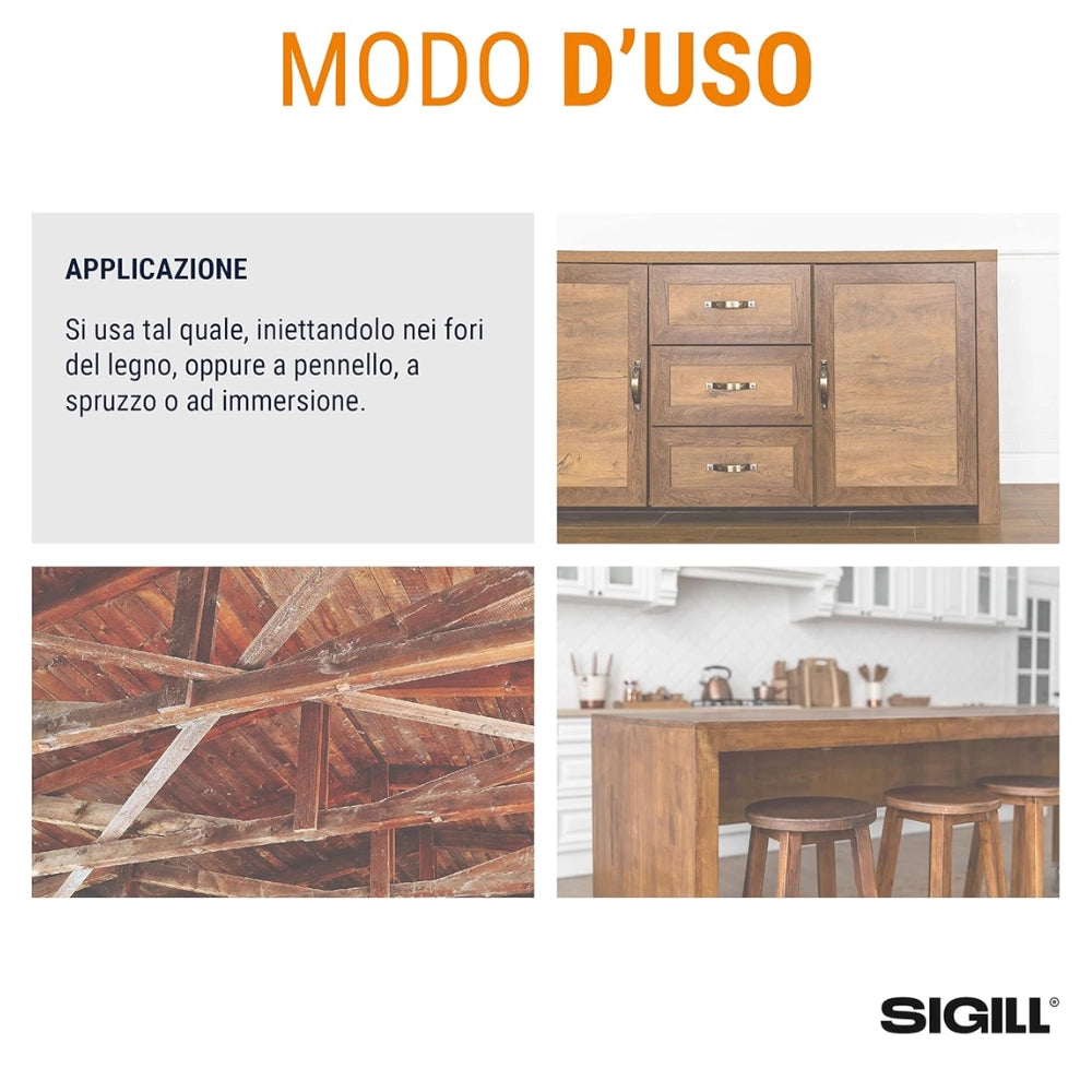 Complet antitarlo per legno fungicida inodore 1000 ml