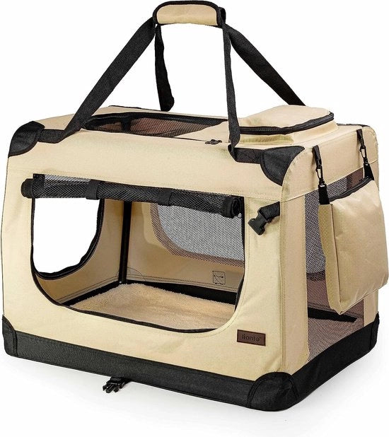 Cassa di trasporto per cani Tasca per cani per piccoli animali (S) 50x34x36 cm Beige
