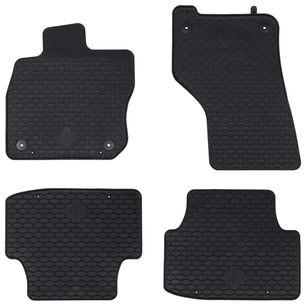 Tappetino per Auto 4 pz Nero Gomma CFW1646315