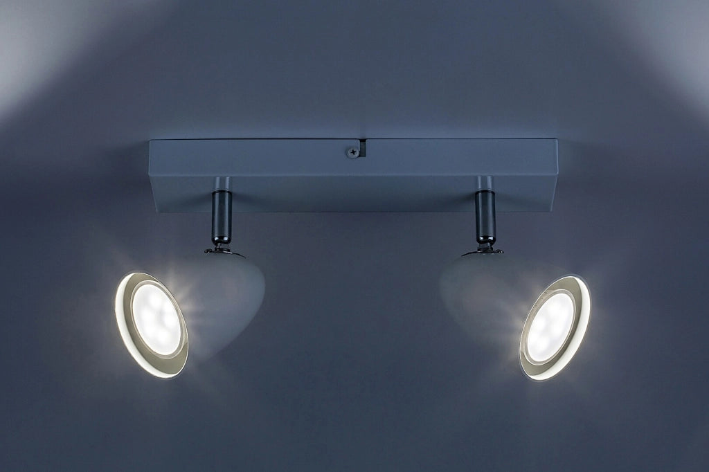 Plafoniera bianca 2 faretti orientabili GU10 5W Rabalux