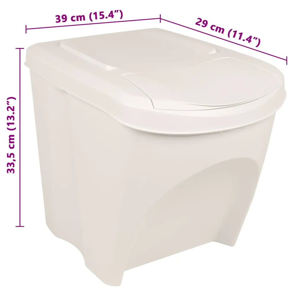 Contenitori Impilabili per Rifiuti 3pz Bianco 75L Polipropilene 152199